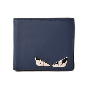Fendi wallet Billfold BUGS Eye Monster BLUE